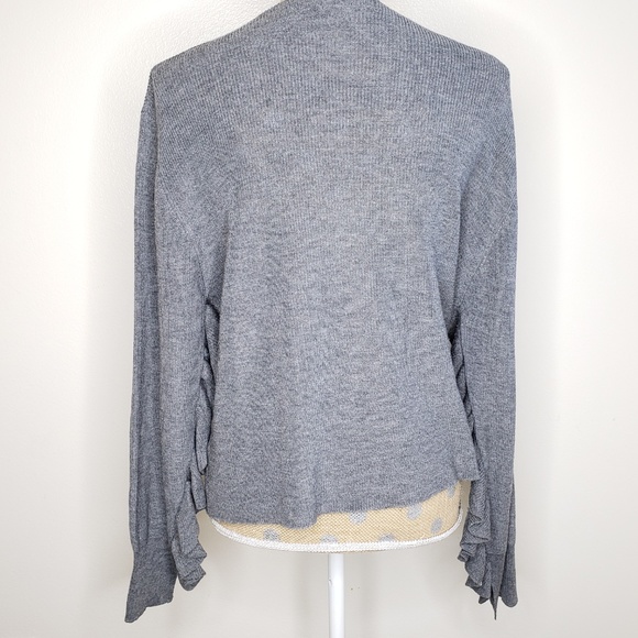 John + Jenn Ruffle Long Sleeve Pullover Ribbed Sweater Top 5% Wool - Picture 3 of 8